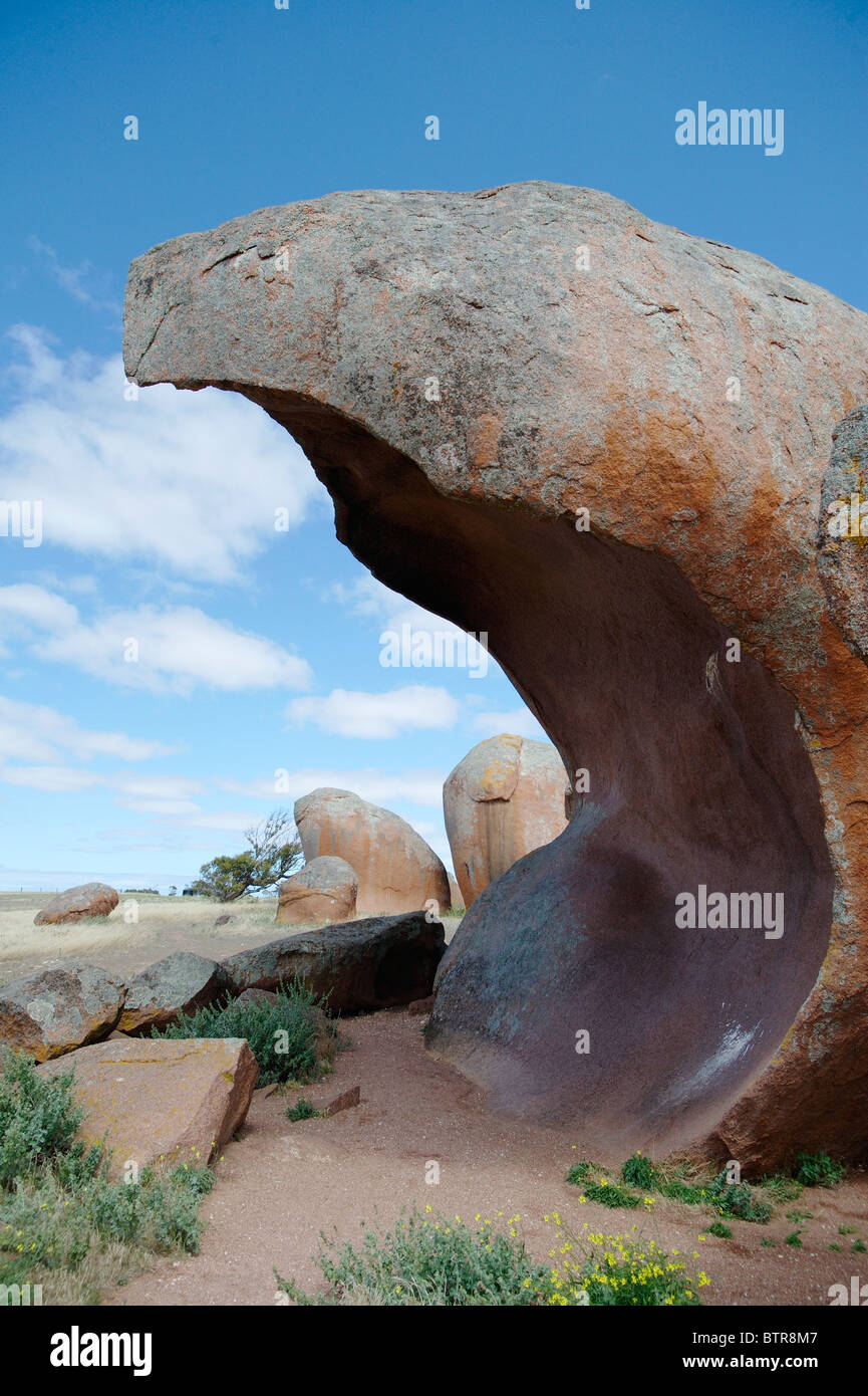 L'Australie, Murphy's Haystacks, usé les roches de granit rose Banque D'Images