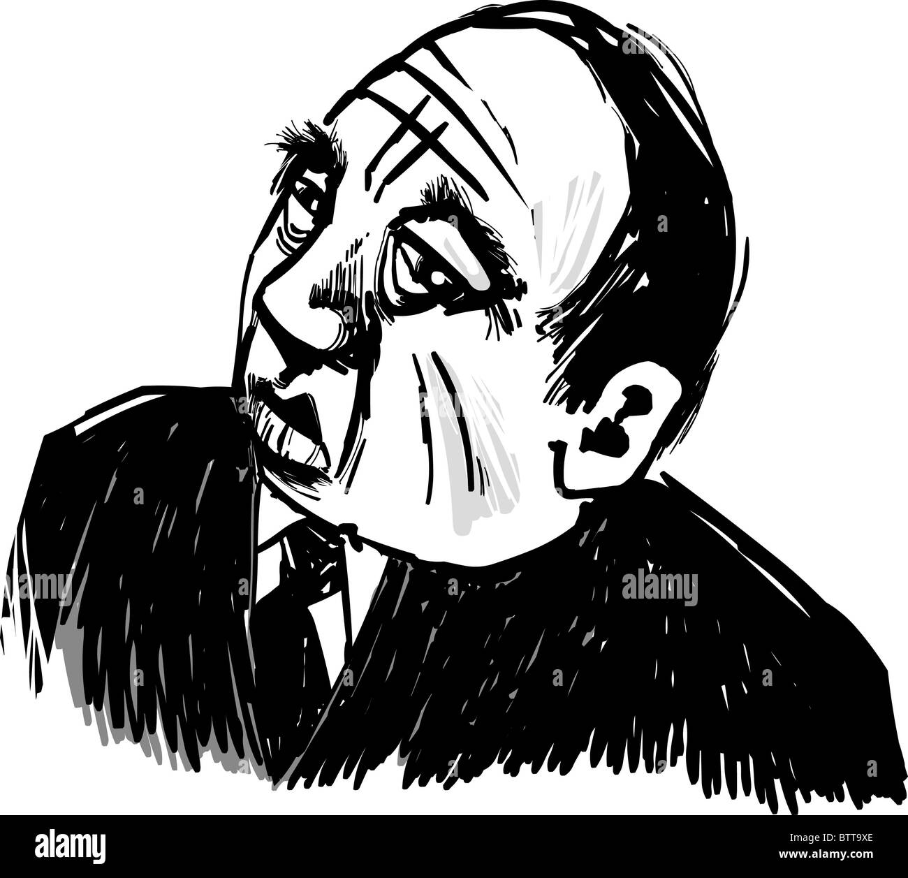 Illustration de dessin ancien Caricature de Gangster Banque D'Images