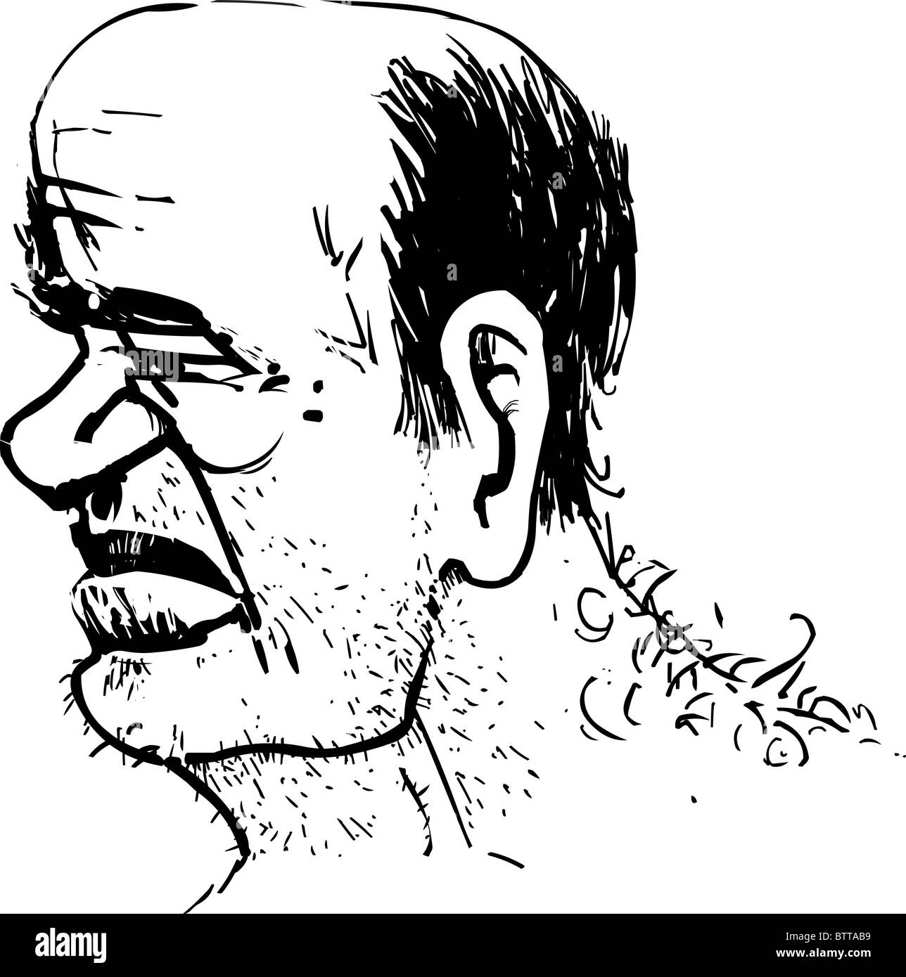 Dessin Caricature de Roughneck Man Banque D'Images