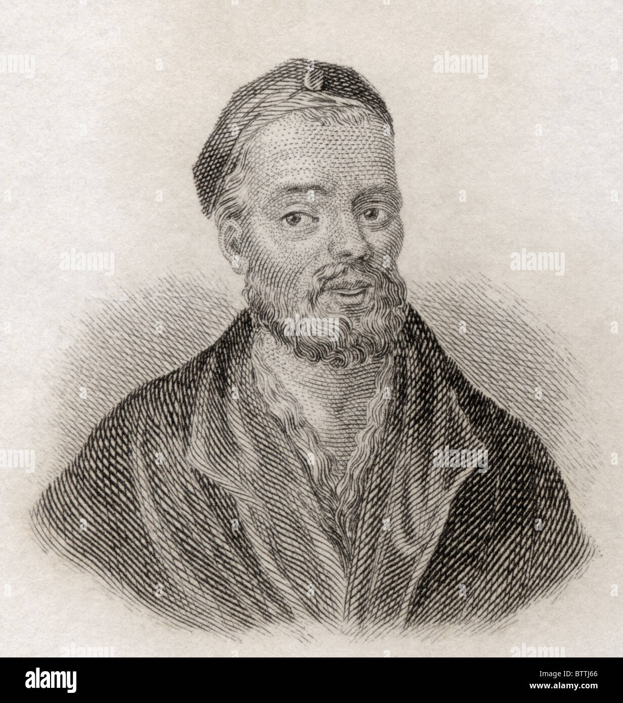 François Rabelais, ch. 1494 à 1553. L'écrivain de la Renaissance française, médecin et humaniste de la Renaissance. Banque D'Images