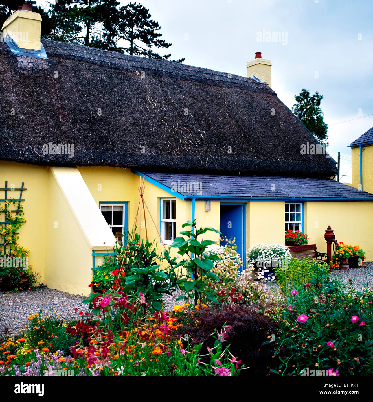 Près de Lurgan, Co Armagh, en Irlande, cottage traditionnel Banque D'Images