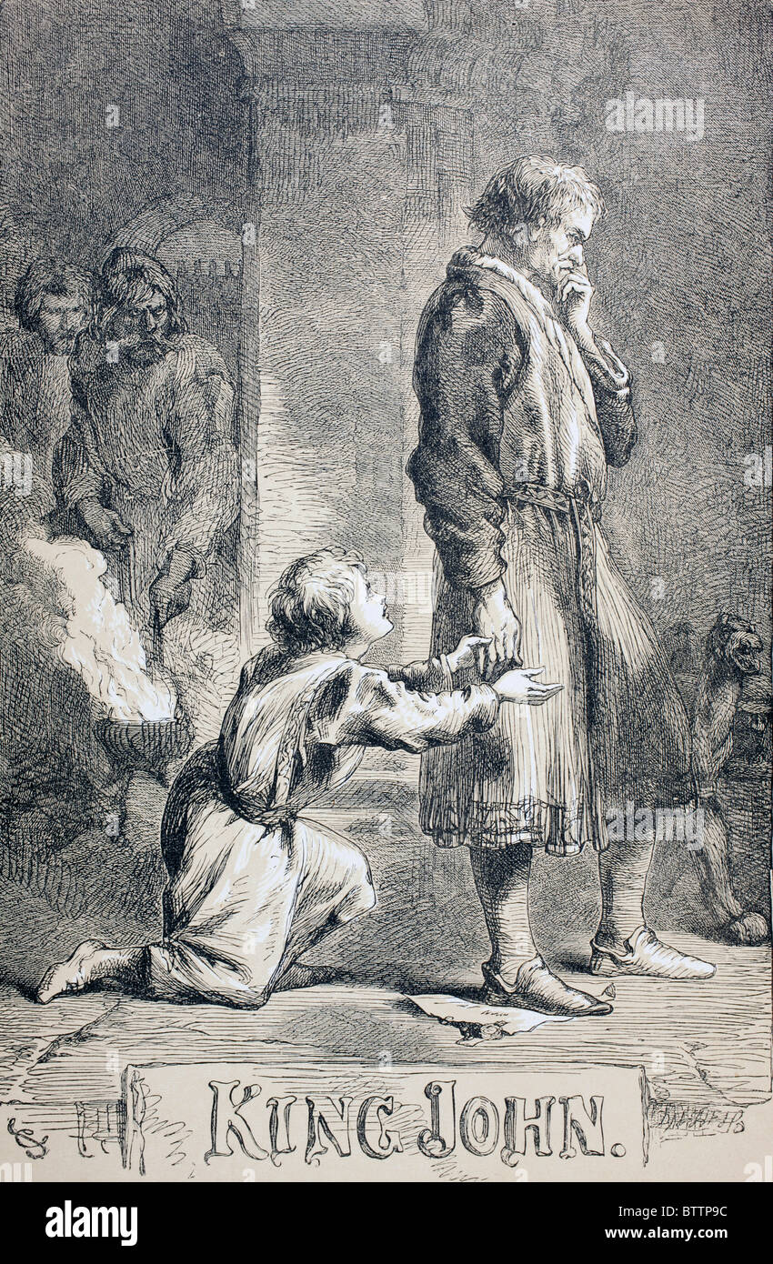 Illustration par Sir John Gilbert pour le roi Jean de William Shakespeare. Banque D'Images