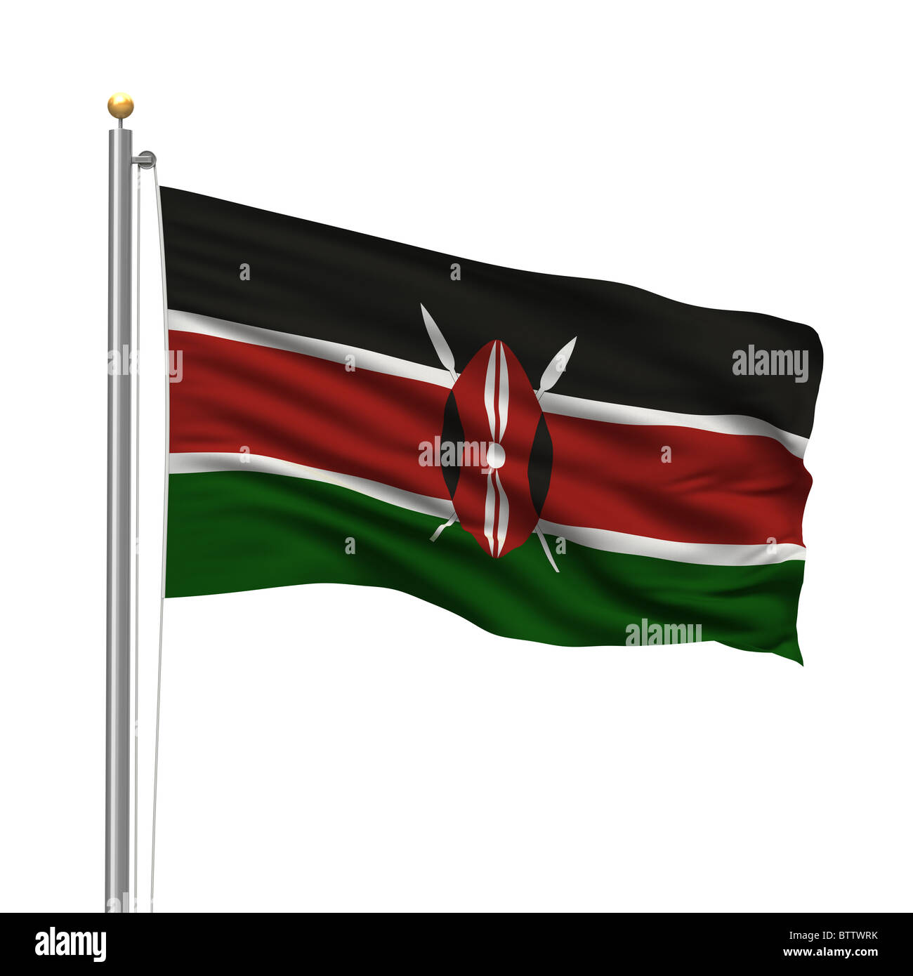 Drapeau du Kenya Banque D'Images