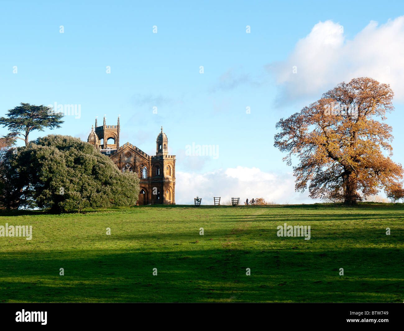 Temple gothique, Stowe paysage de jardins, Buckingham, Bucks, Royaume-Uni Banque D'Images