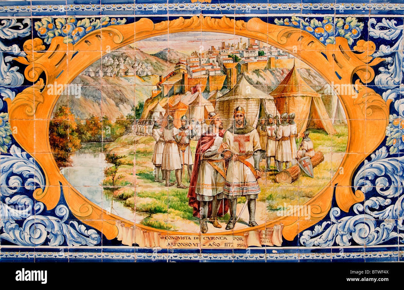 Le roi Alfonso VI à la Plaza de España Séville Andalousie Espagne Cuenca Banque D'Images