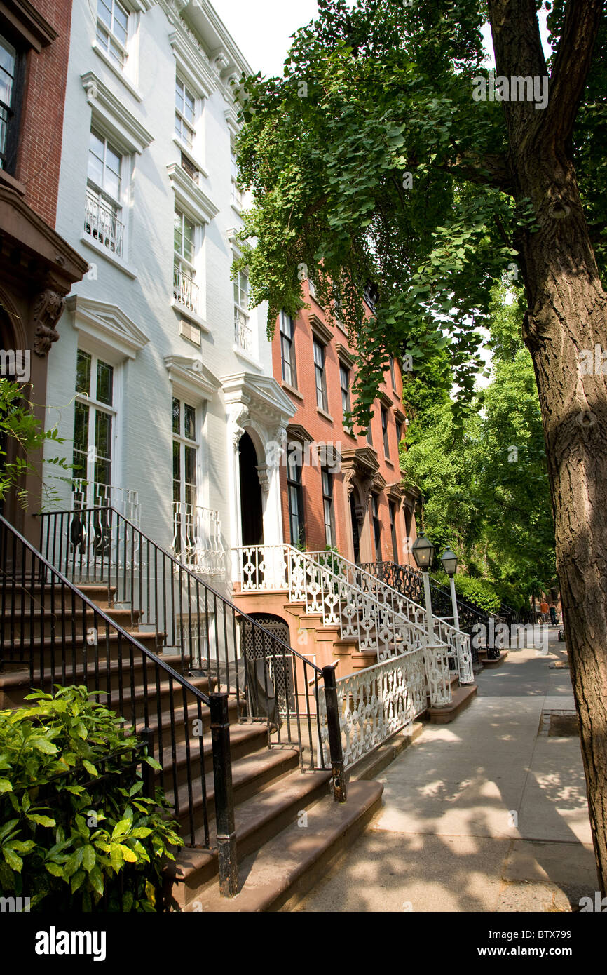 St Luke's Place à Greenwich Village Banque D'Images