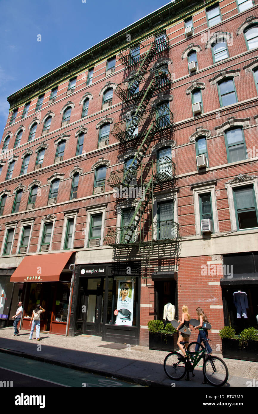 La Bleecker Street à Greenwich Village Banque D'Images