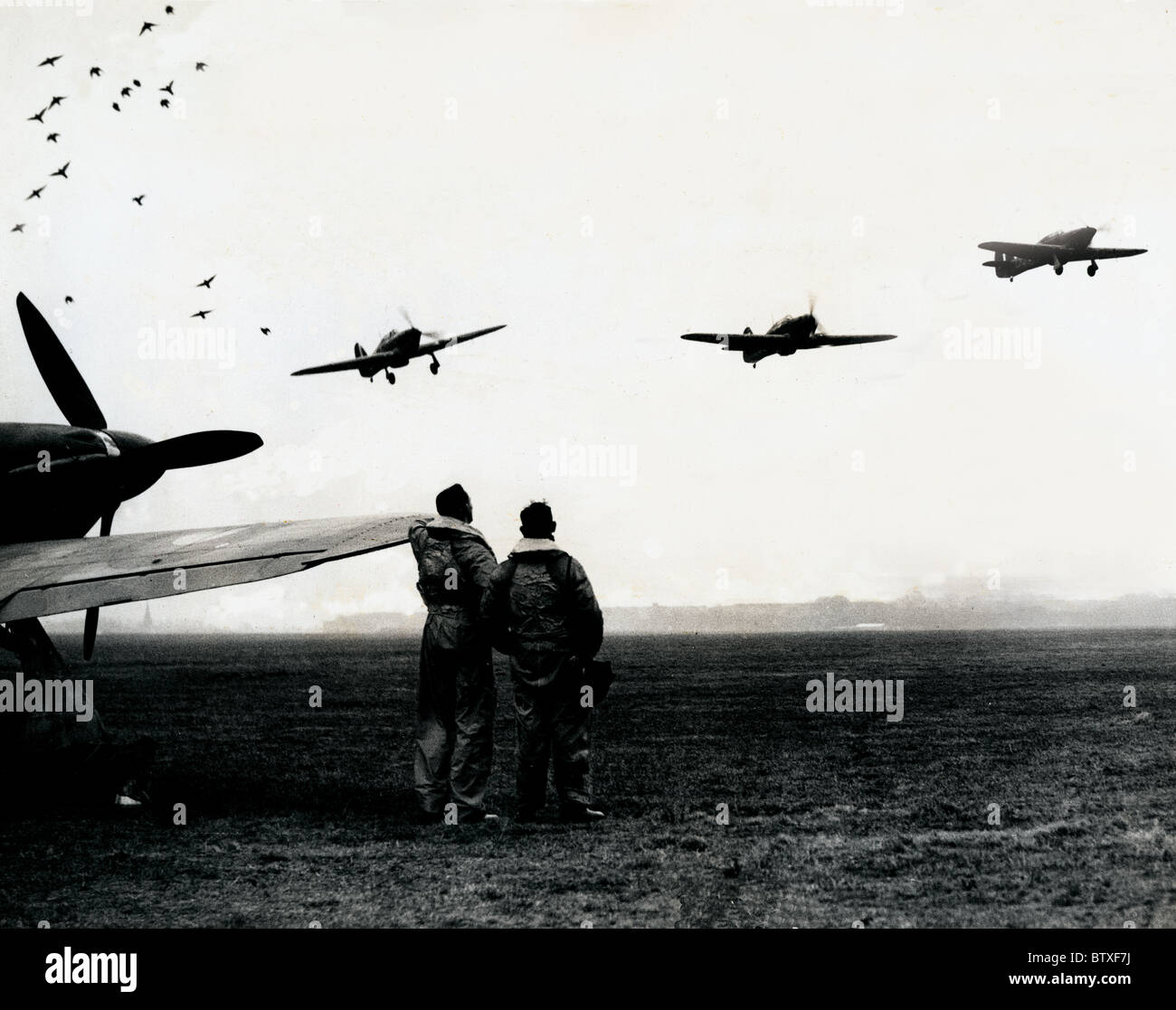 Les ouragans de l'escadron de l'air tchèque WW2 Banque D'Images