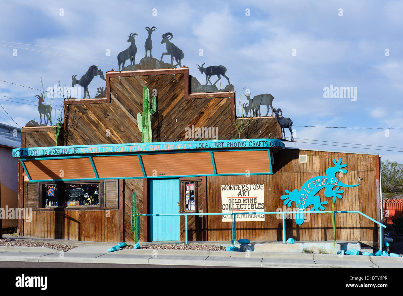 Boutique de curiosités sur l'autoroute 95, projecteur, Nevada Banque D'Images