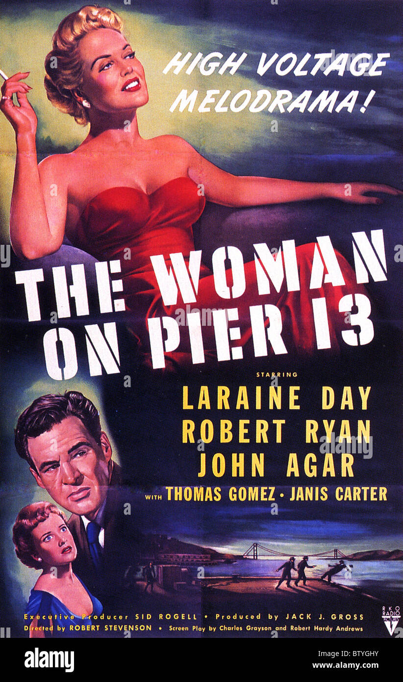 La femme sur la jetée 13 Affiche pour 1949 film RKO Banque D'Images