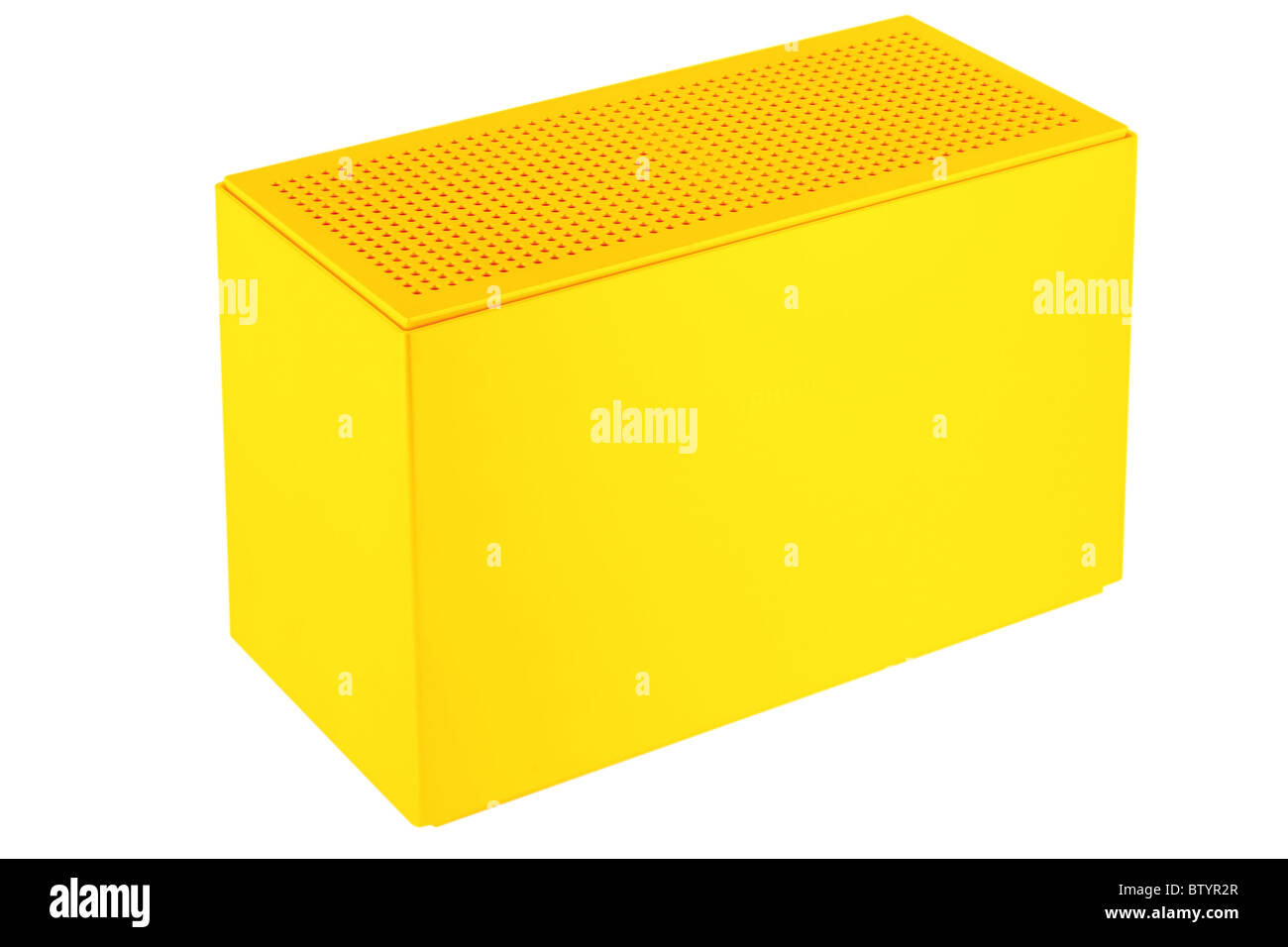 Boîte en plastique jaune Banque D'Images