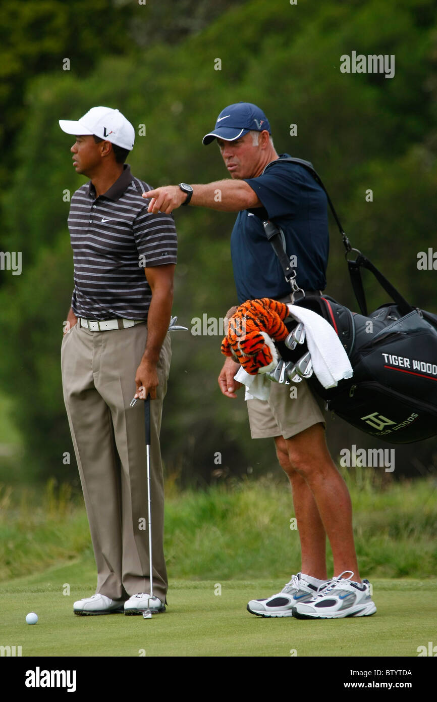 L'action au JB étaient Masters golf(Australie) a dit à la manière par Tiger caddy Banque D'Images