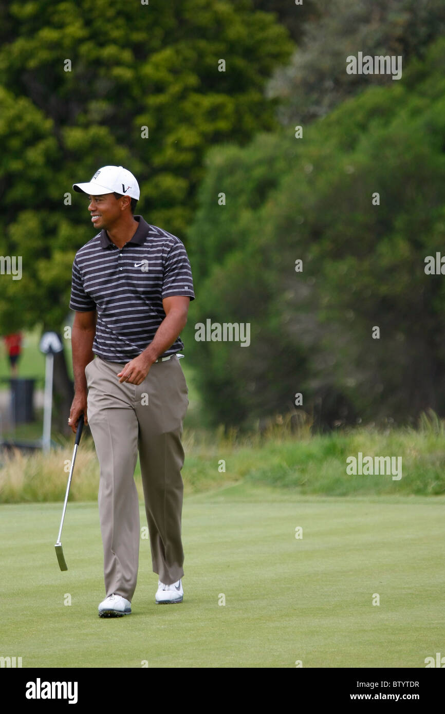 L'action au JB étaient Masters golf(Australie) Tiger Woods Banque D'Images