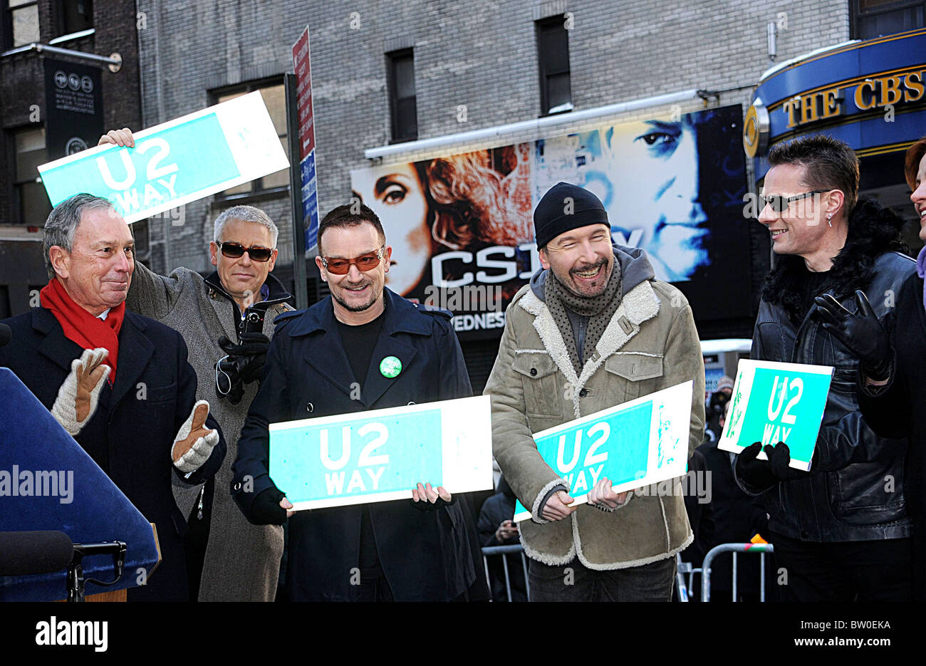 Manhattan's West 53e Rue rebaptisée temporairement façon U2 Banque D'Images