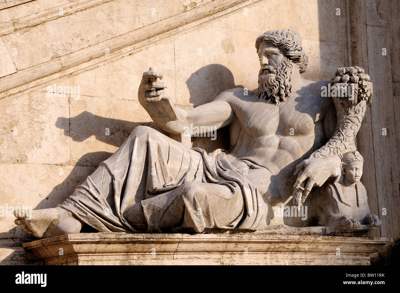 Statue du dieu de la rivière du Nil, Palazzo Senatorio, Piazza del Campidoglio Banque D'Images