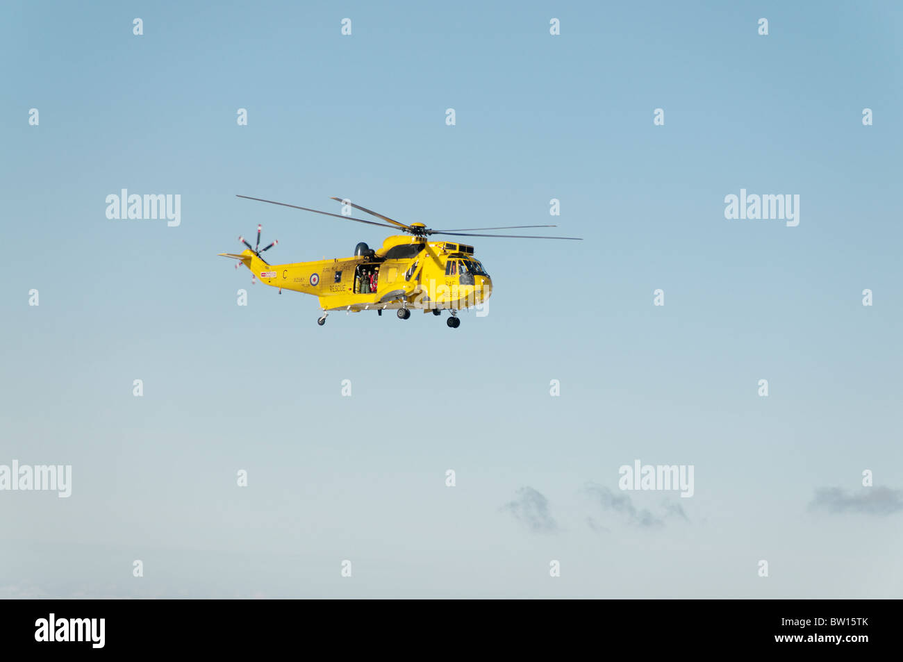 Vol en hélicoptère Sea King de la RAF près de Snowdon Banque D'Images