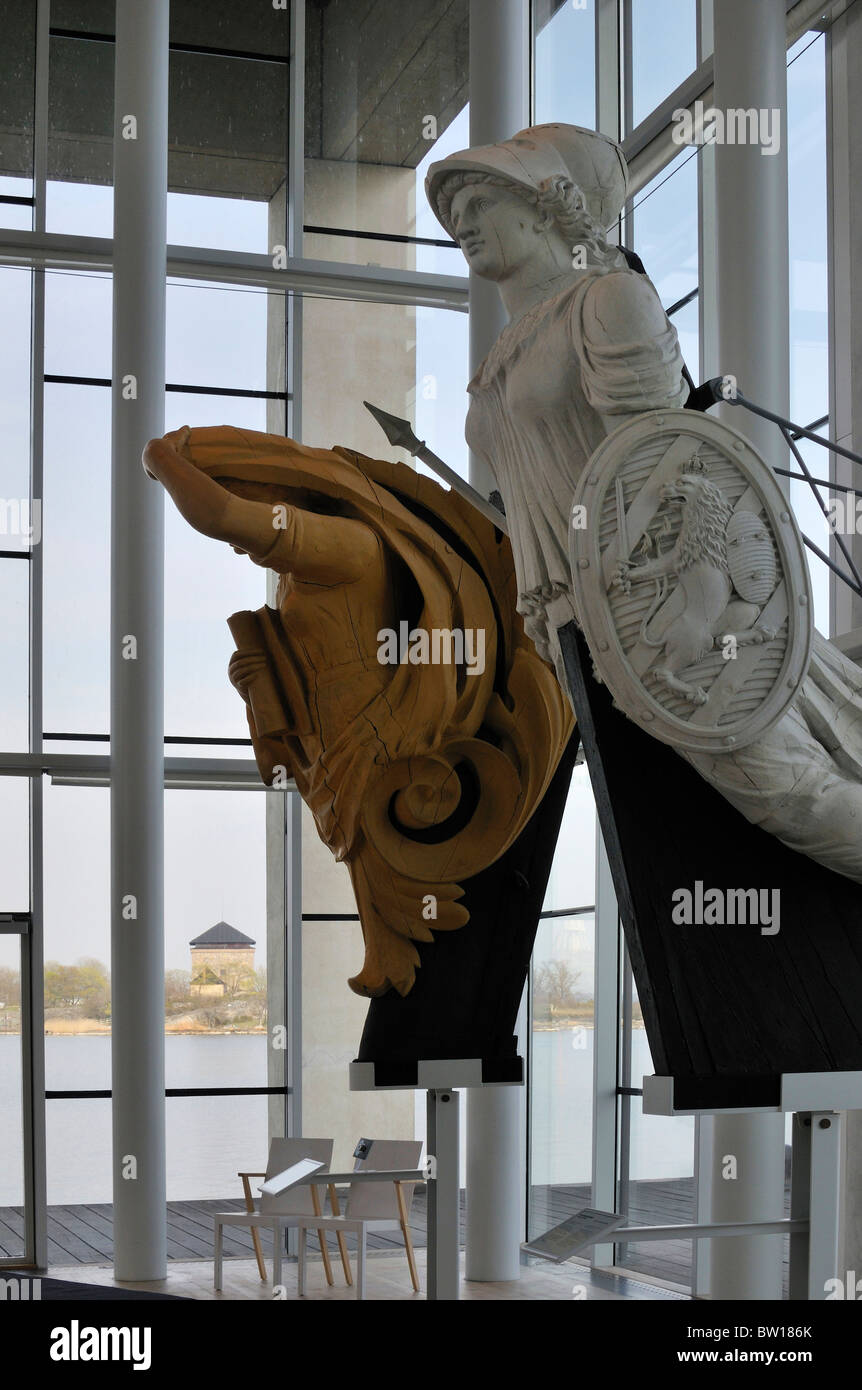 La proue située sur la Musée naval de Karlskrona, Blekinge Lan (Suède) Banque D'Images