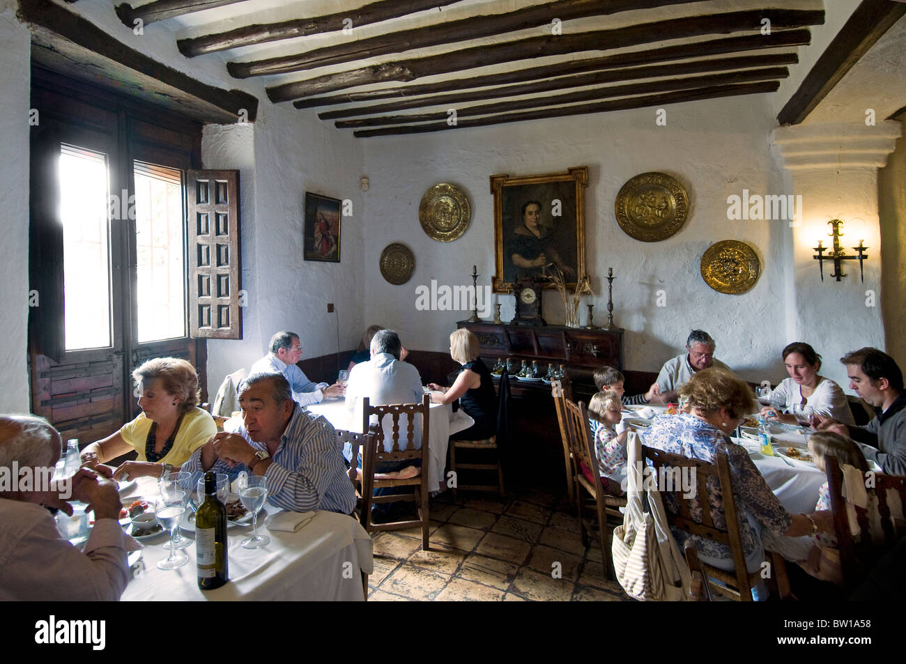 Espagne Andalousie vieille ferme restaurant espagnol diner Banque D'Images