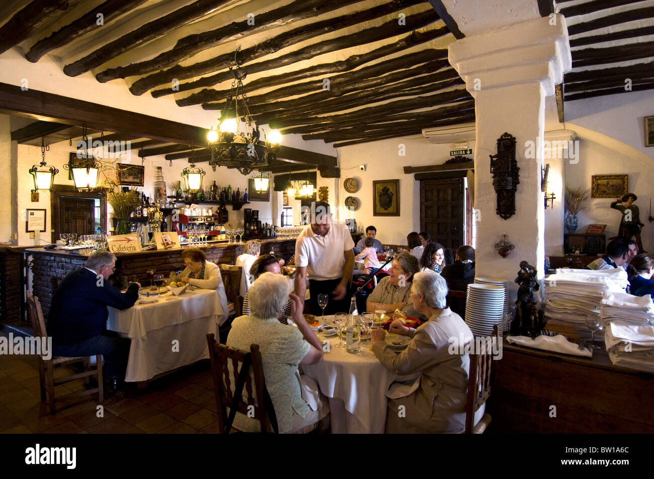Espagne Andalousie vieille ferme restaurant espagnol diner Banque D'Images