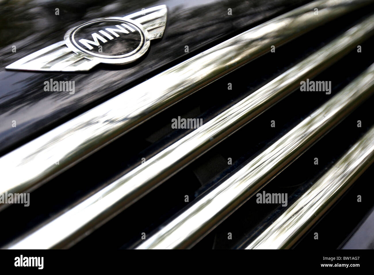 2005, noir Mini Cooper voiture berline. Banque D'Images