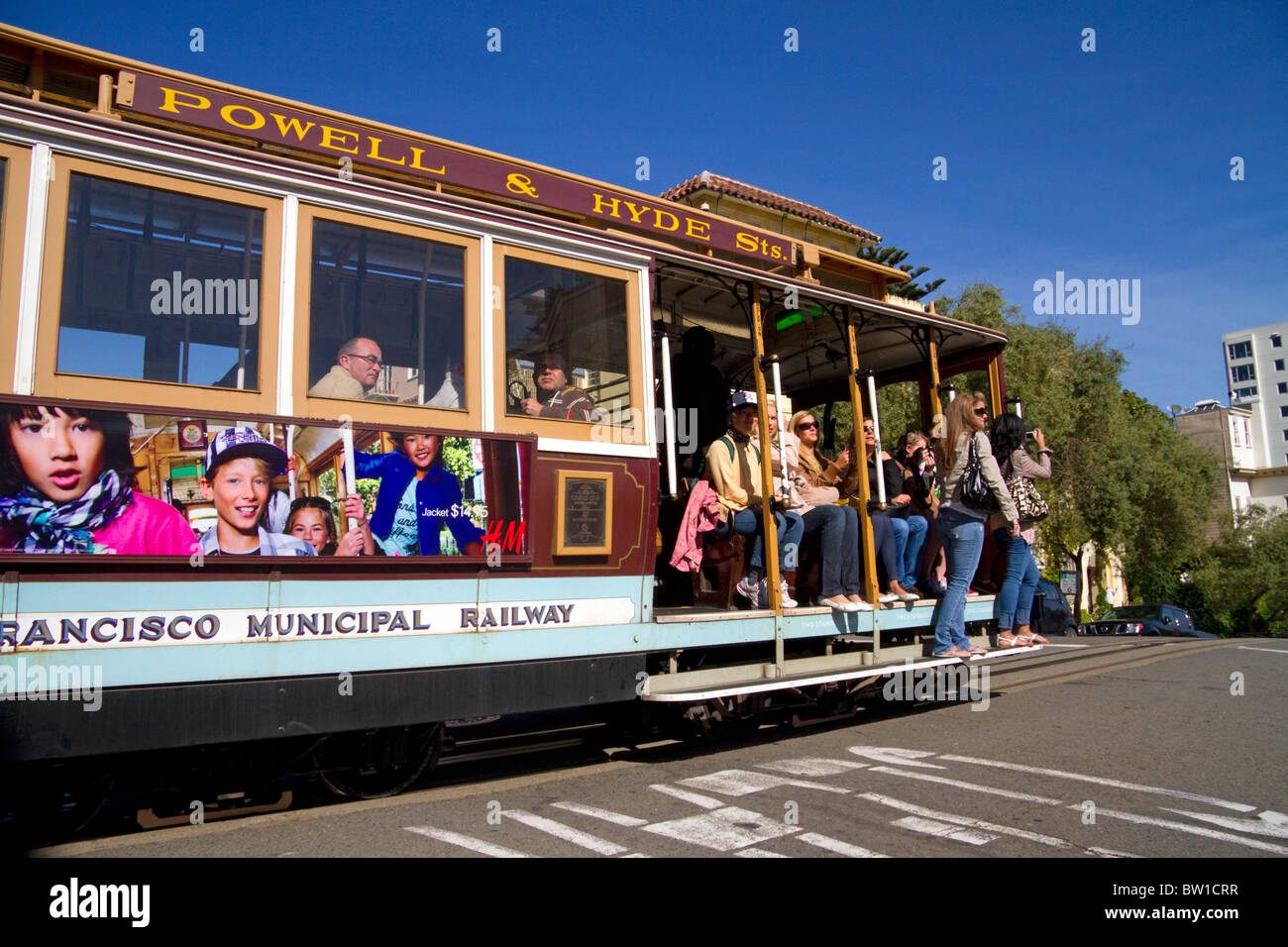 Système de téléphérique dans la ville de San Francisco, Californie, USA. Banque D'Images