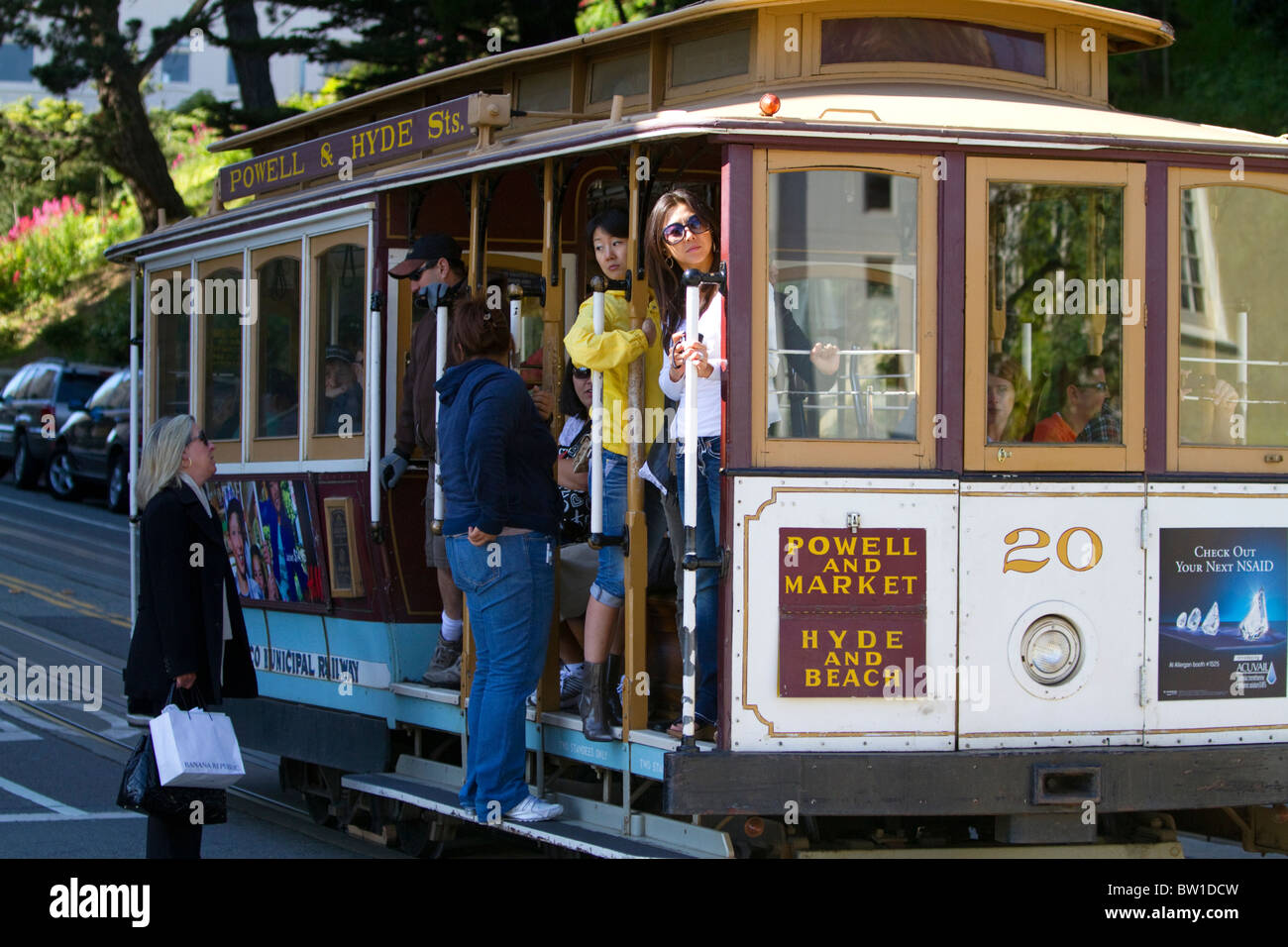 Système de téléphérique dans la ville de San Francisco, Californie, USA. Banque D'Images