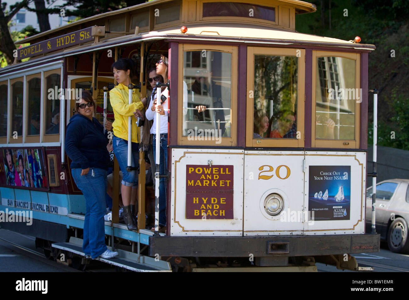 Système de téléphérique dans la ville de San Francisco, Californie, USA. Banque D'Images