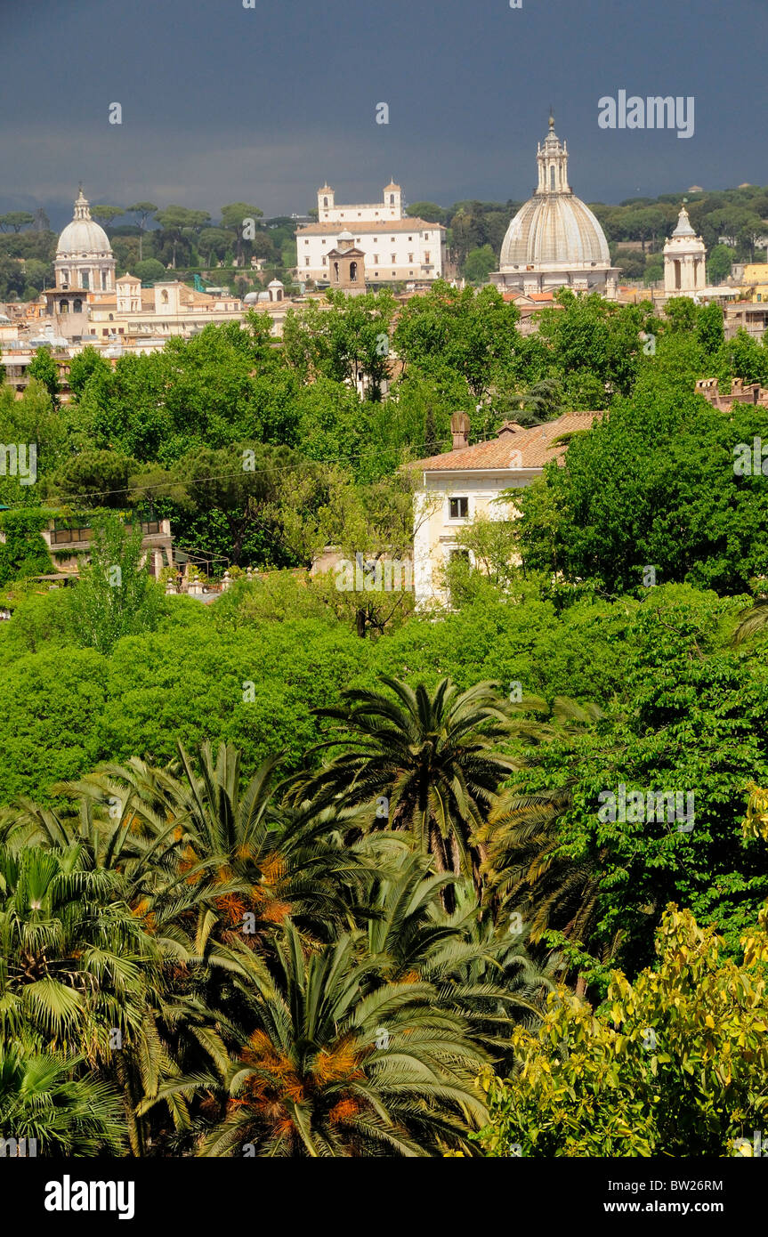 Vue sur jardins à la Villa Medici de Botanical Gardens Banque D'Images
