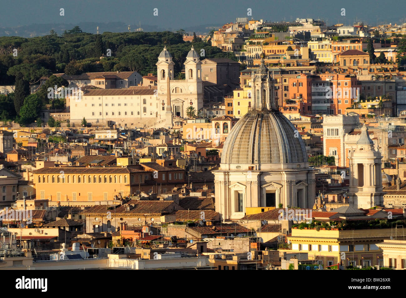 Voir l'ensemble à l'église de la Trinità dei Monti, Gianicolo Banque D'Images