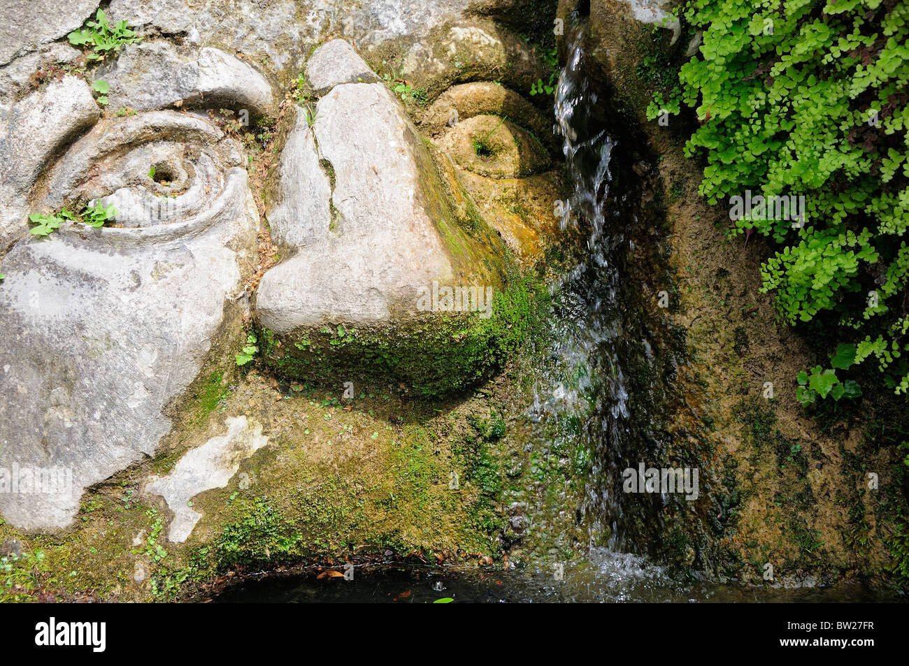 Détail Fontaine Fontaine, ovale, Villa D'Este, Tivoli Banque D'Images