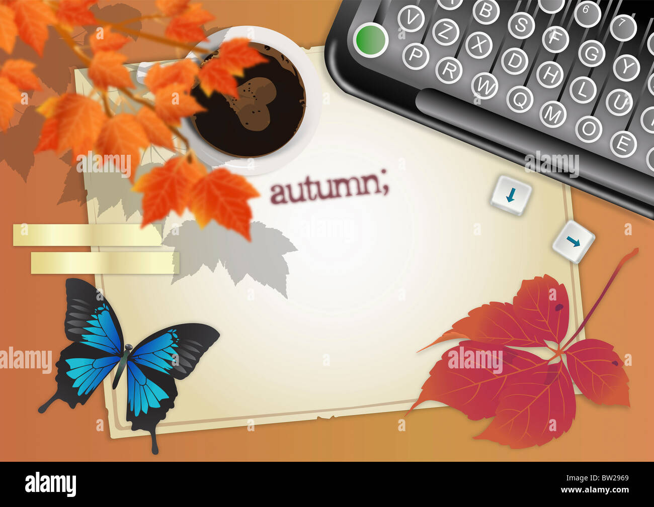L'automne dans l'air illustraion Banque D'Images