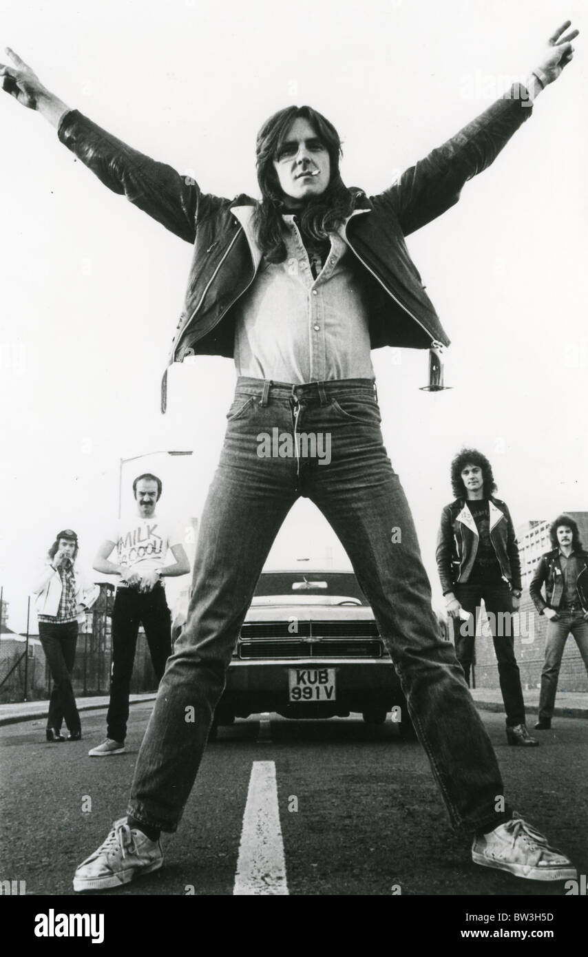 Photo de promotion SAXON Royaume-uni groupe heavy metal avec Bif Byford center Banque D'Images