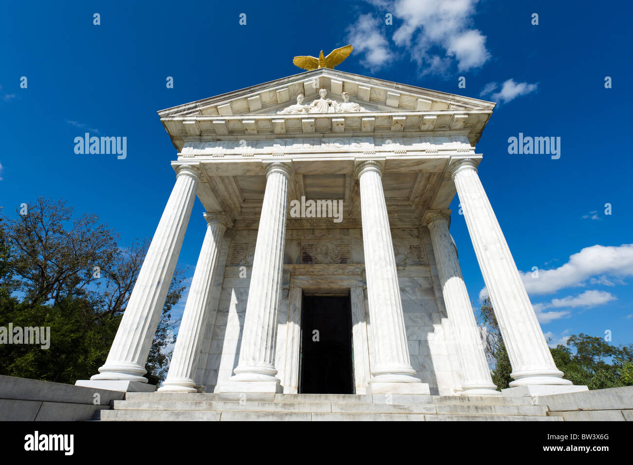 Le Monument de l'Illinois, Vicksburg National Military Park, Mississippi, États-Unis Banque D'Images