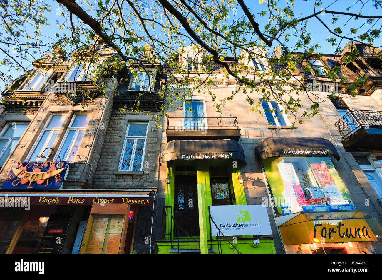 L'architecture sur la rue Saint-Denis, Montréal, Québec Banque D'Images