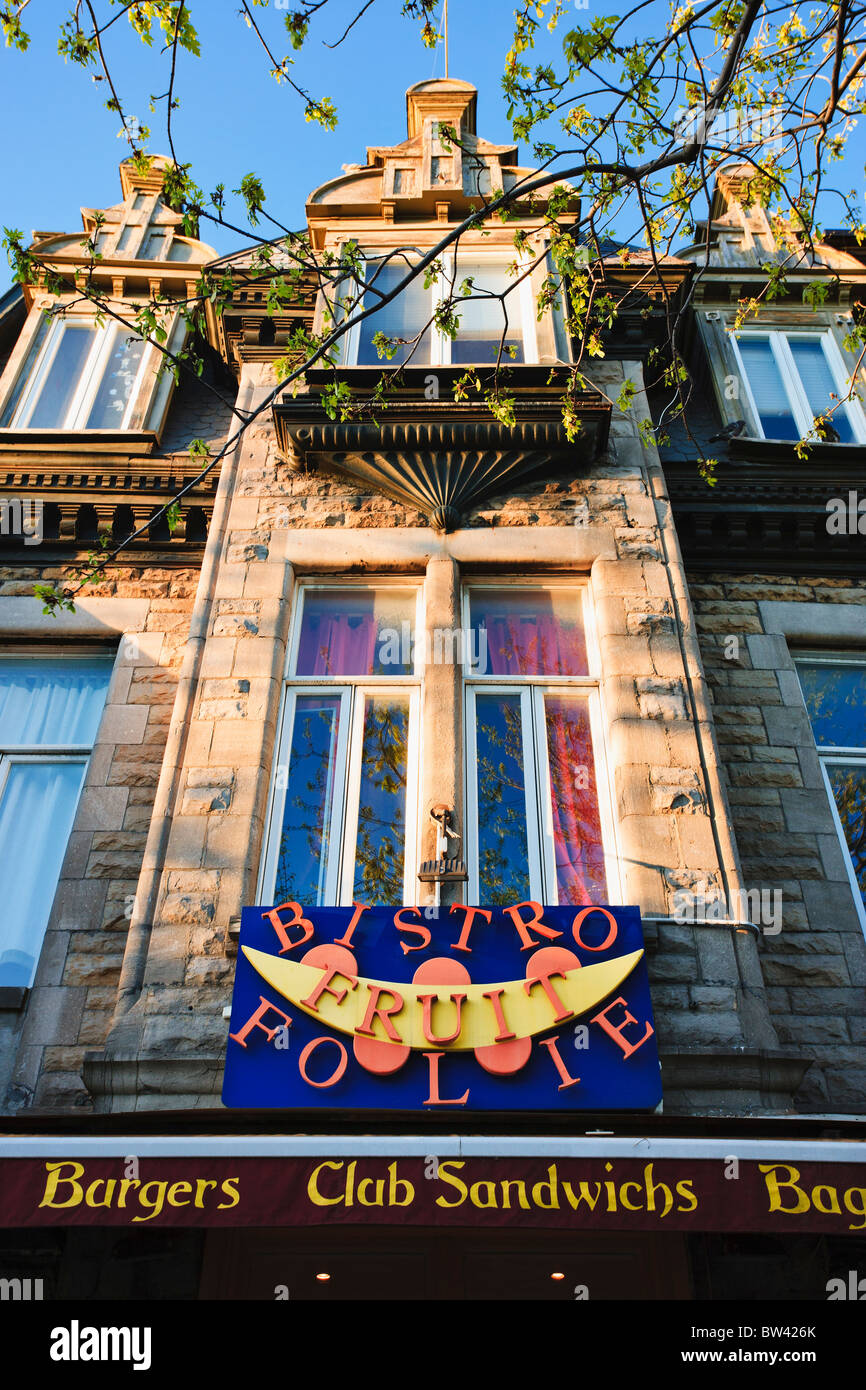 Restaurant sur la rue Saint-Denis, Montréal, Québec Banque D'Images