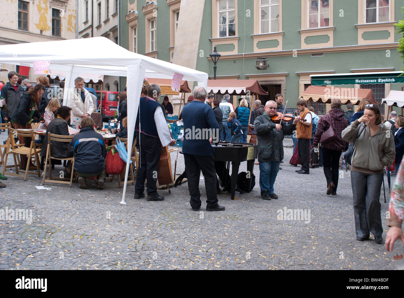 Bio/eco marché à Zelny trh, Brno Banque D'Images