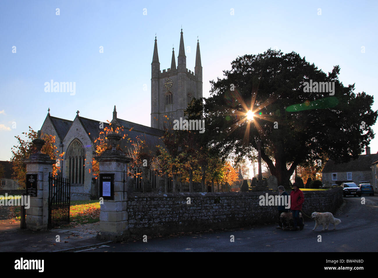 L'église St Michel Archange simple Wiltshire Angleterre Banque D'Images