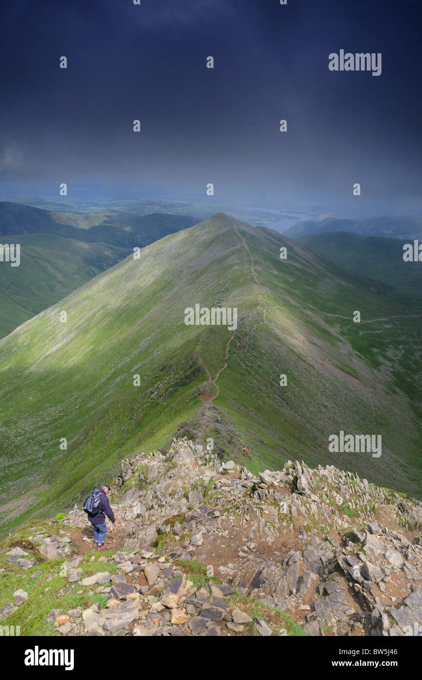 Swirral sur Edge Helvellyn dans le Lake District Banque D'Images