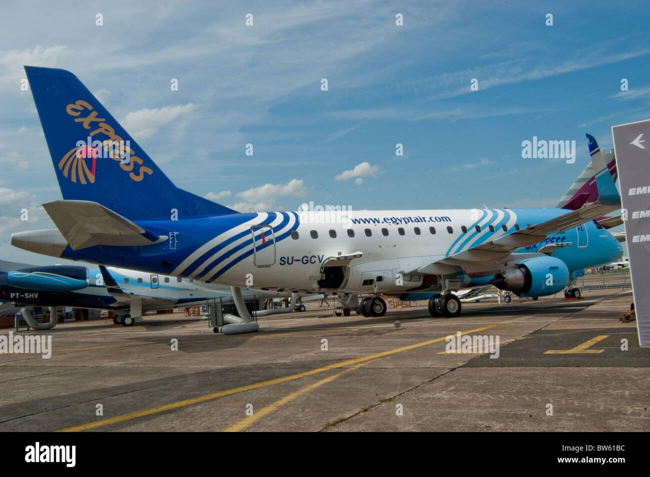 Paris, France, avions 'Egypt Air' Jet à l'aéroport de Bourget, Tarmac Banque D'Images