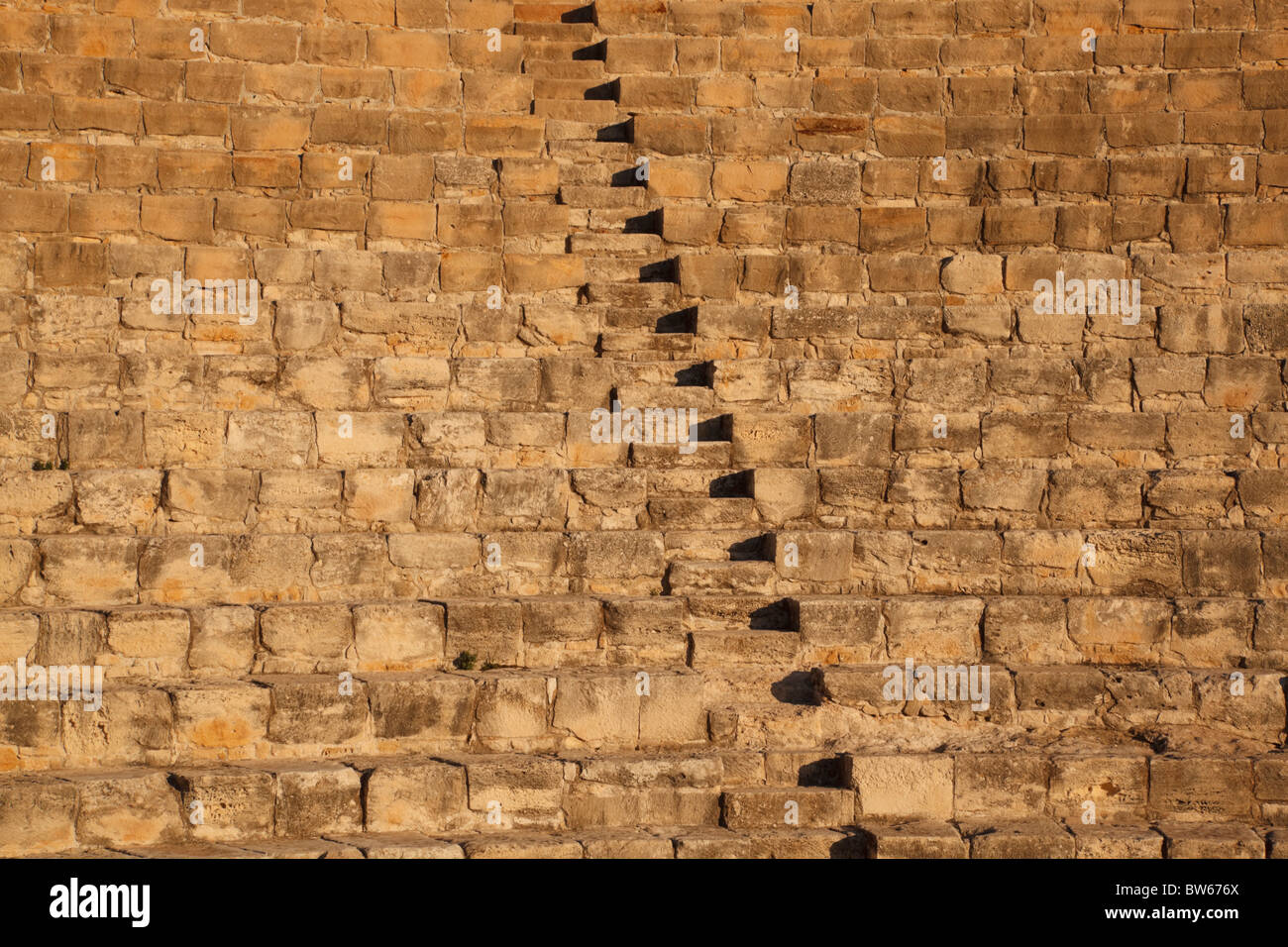 Détail des marches amphithéâtre Curium (Kourion), Chypre. Banque D'Images