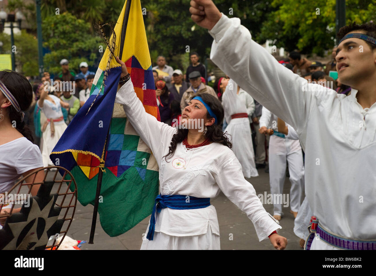 Danses Indigènes, Quito, Équateur Banque D'Images