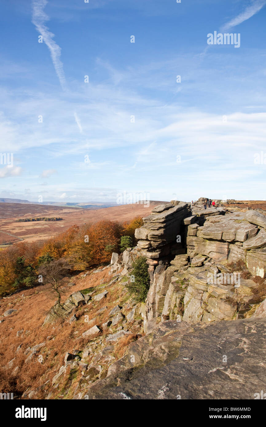 Stanage Edge dans le Peak District en Angleterre UK Banque D'Images