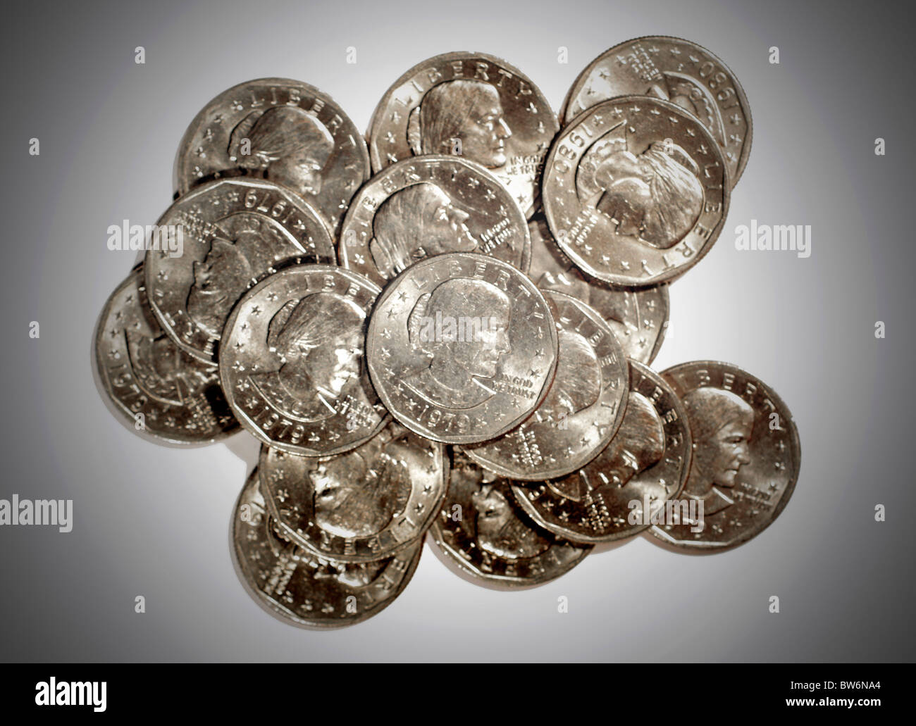 US dollar en euros à l'effigie de Susan B. Anthony, publié en 1979. Banque D'Images