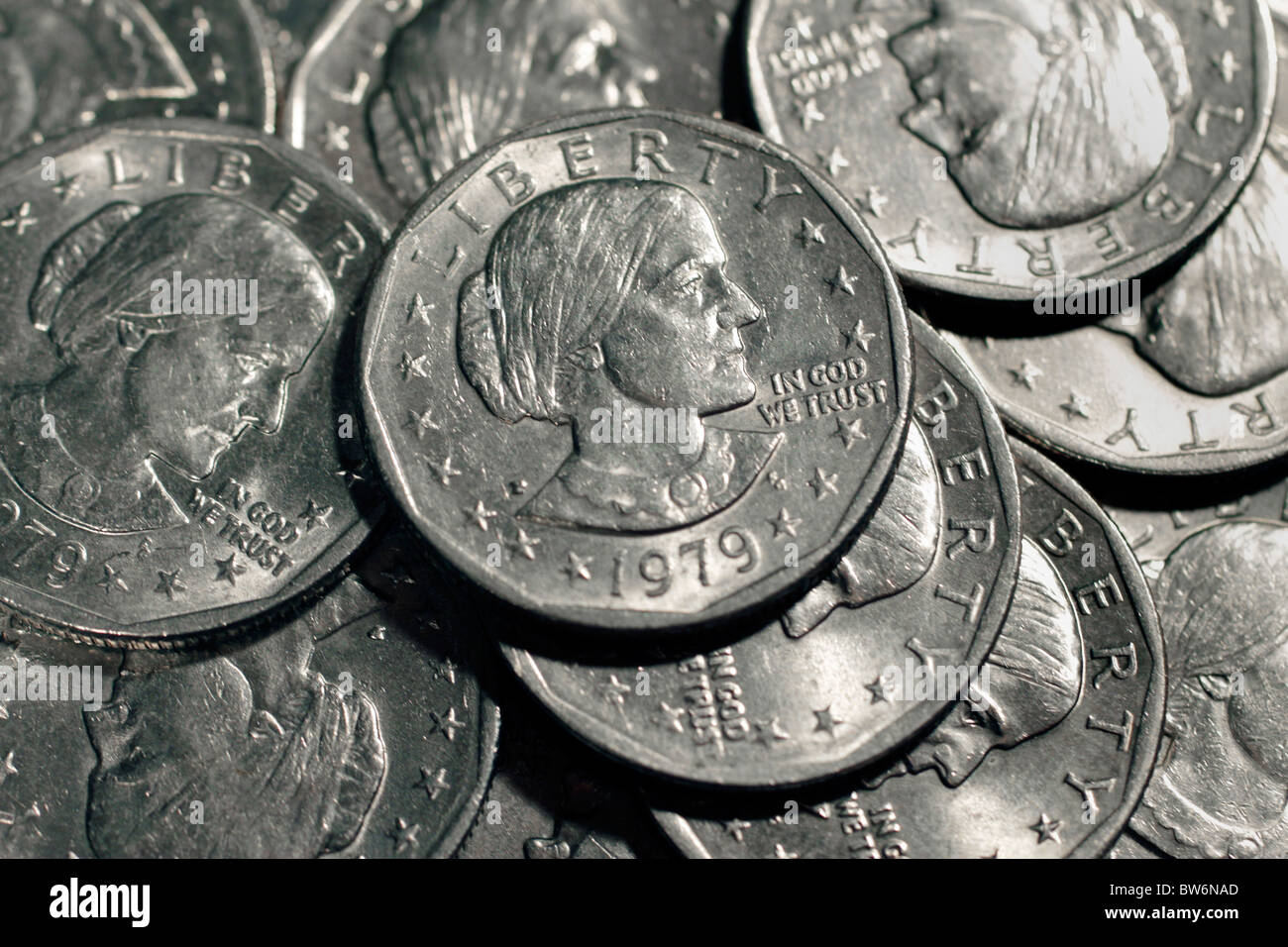 US dollar en euros à l'effigie de Susan B. Anthony, publié en 1979. Banque D'Images