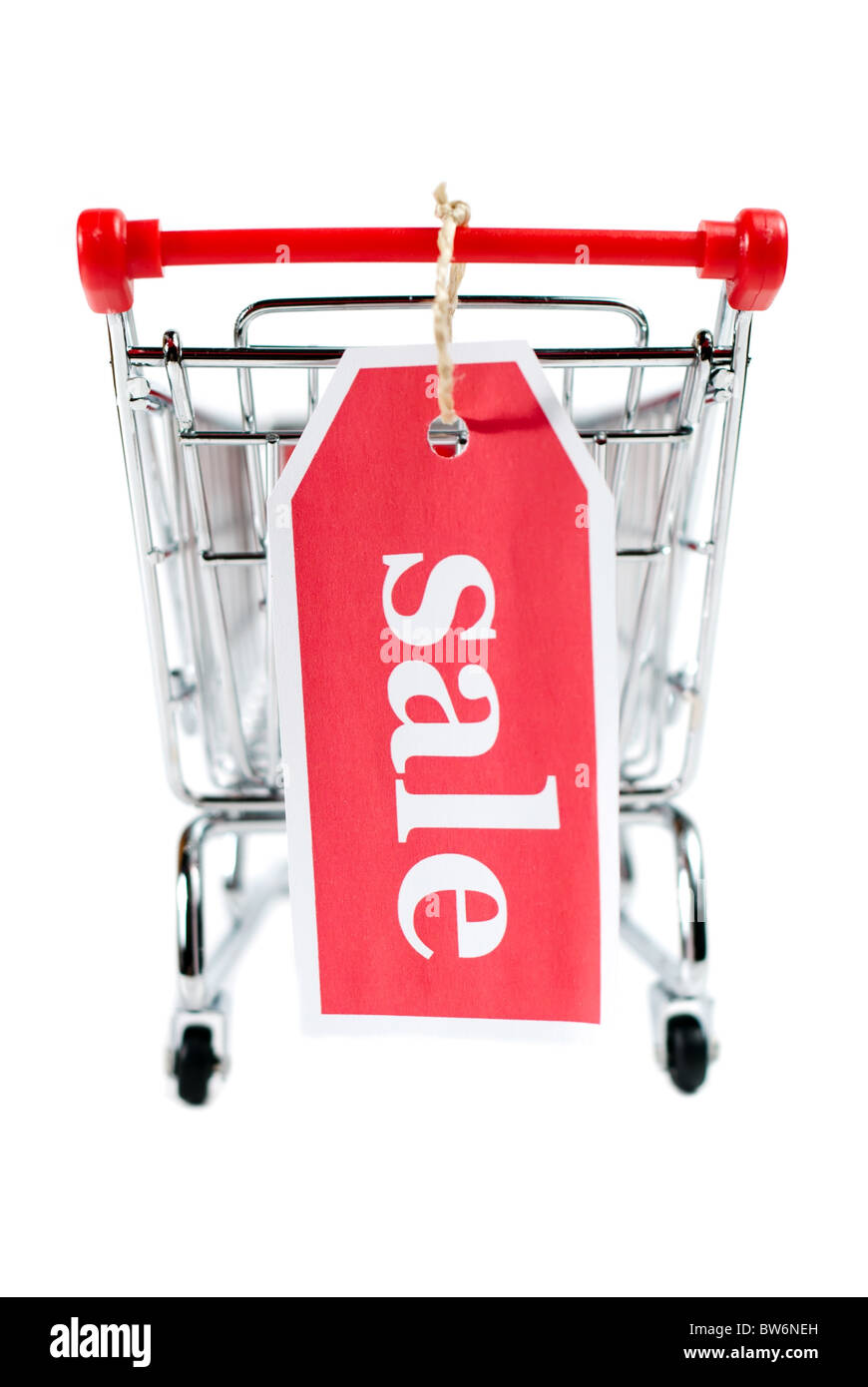 Panier vente isolé sur fond blanc Banque D'Images