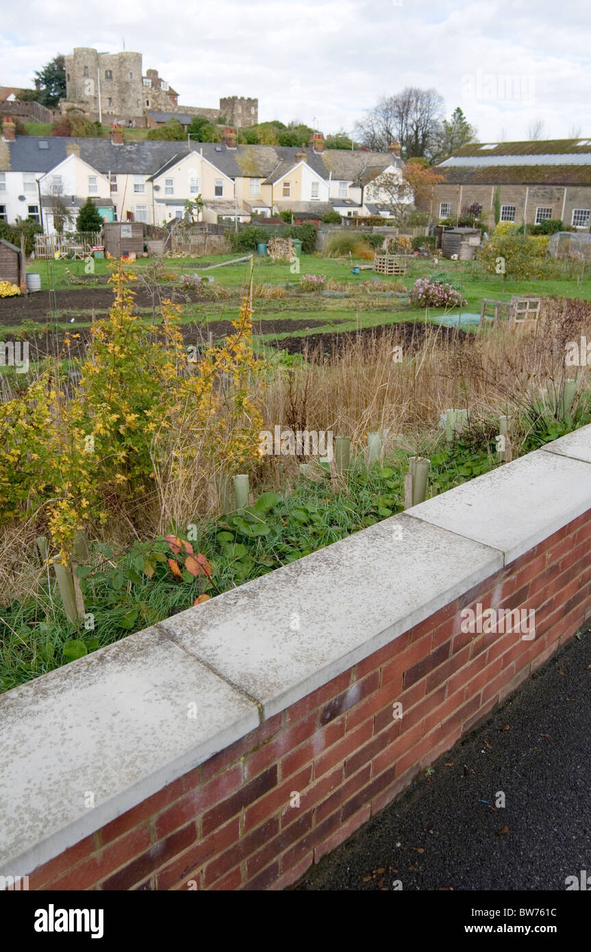 La défense de défense contre les inondations du travail au marché aux poissons de seigle quay réalisée par l'agence de l'environnement East Sussex uk Banque D'Images