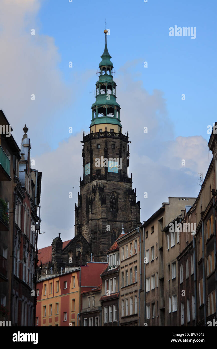 Cathédrale gothique de Ss. Stanislav et Vaclav. Swidnica, Basse Silésie, Pologne. Banque D'Images