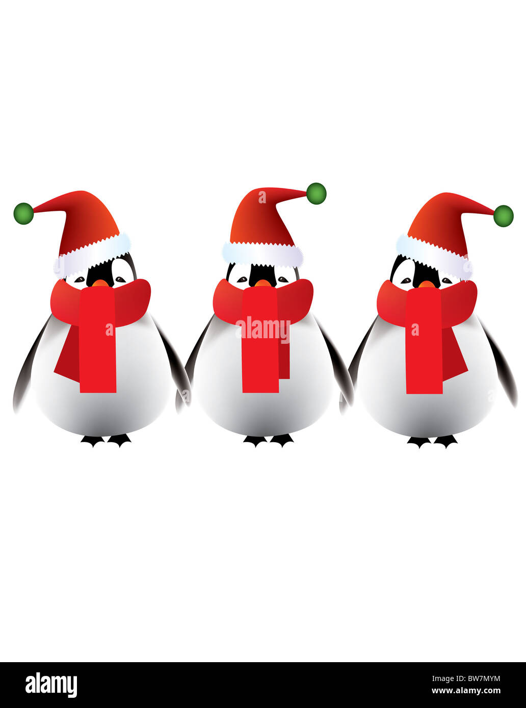 Joyeux Noël salutations de pingouins bébé Banque D'Images
