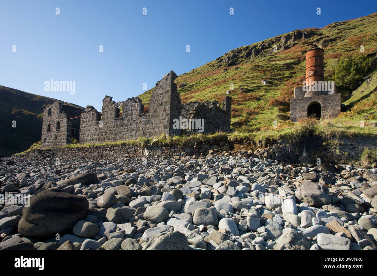 La Diatomite, usine abandonnée Trotternish, île de Skye. Banque D'Images