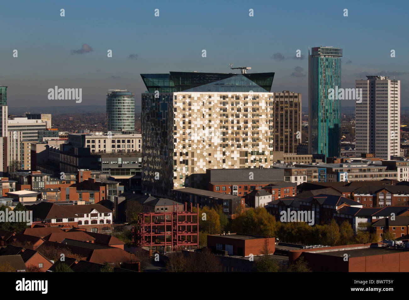 Le bâtiment Cube sur la skyline de Birmingham, West Midlands, England, UK Banque D'Images